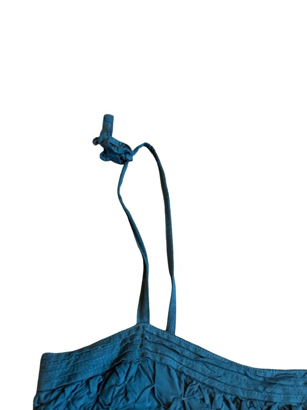 Floreat Tiered Mini Dress Bold Teal Tie Strap Flowy Bohemian Boho Size Small - Picture 3 of 13